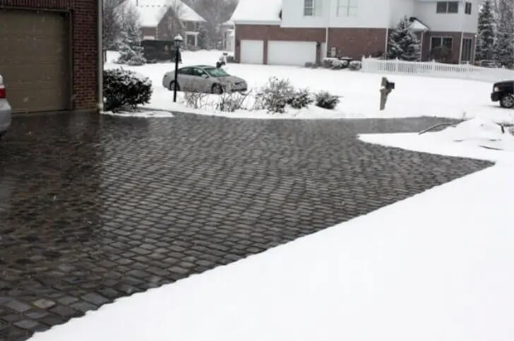 heated driveway snow melted